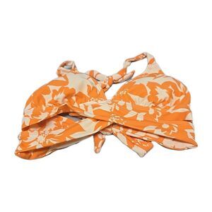 NWT Shade & Shore Womens Swimsuit Top Size XS (0-2) Orange Tropical Summer Fun